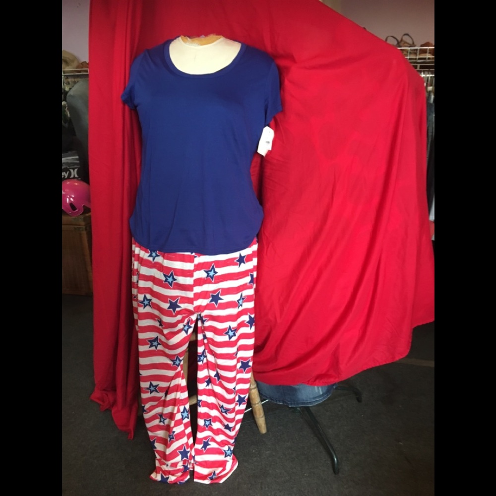 Nite nite munki pajama lounge set Fourth of July